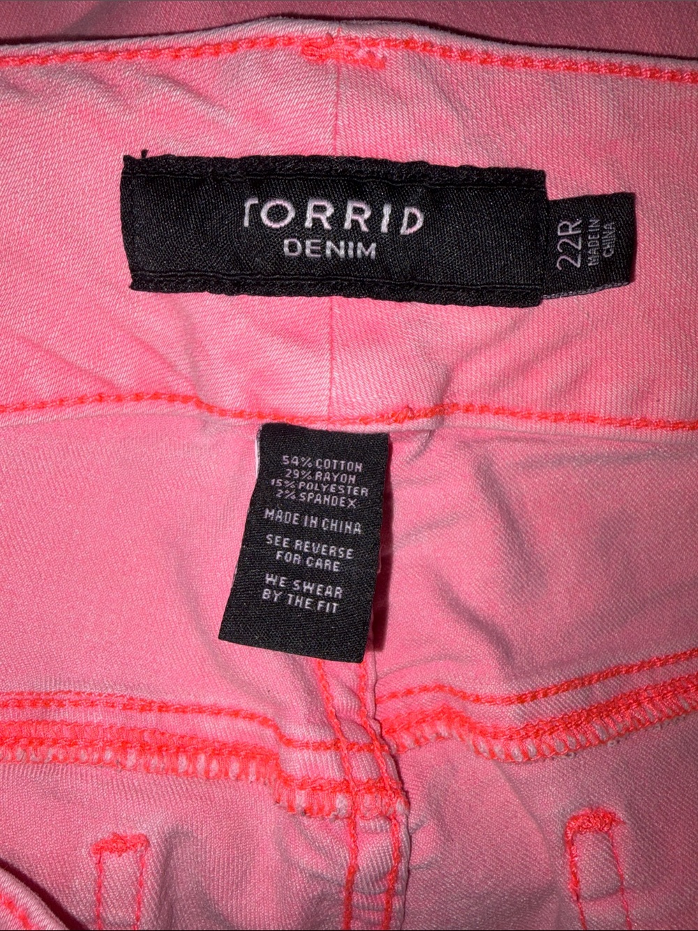 Torrid High Rise Stretch Denim Jeggings 22R Neon Pink Wash - Picture 4 of 7